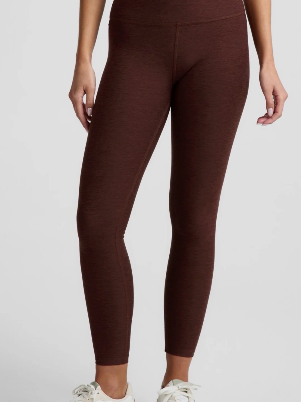 Women's Beyond Yoga Spacedye Caught in the Midi Leggings in Iced Mocha Heather